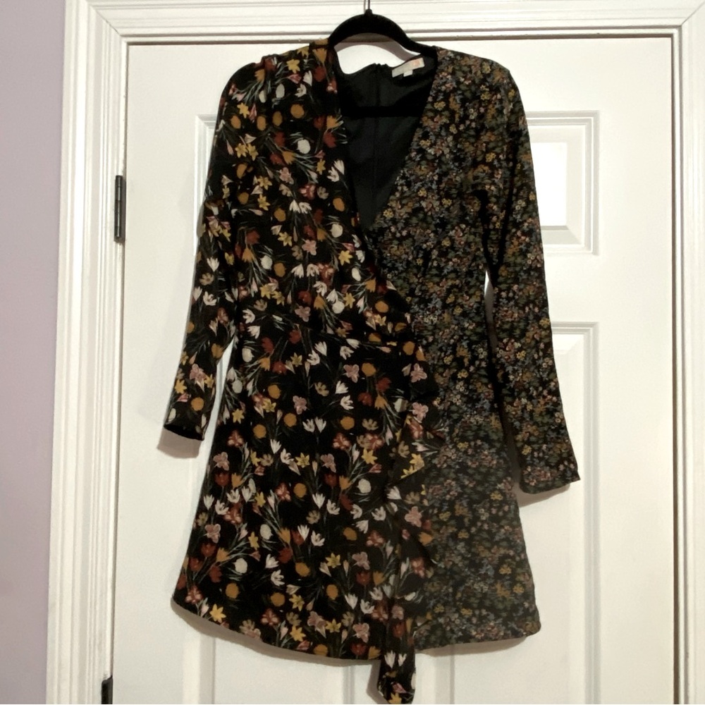 GIANNI BINI Multi Floral Pattern Mini Dress